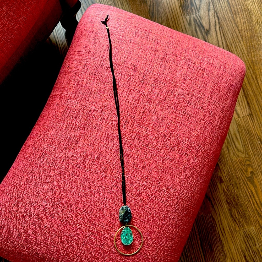 Serafina leather and stone necklace